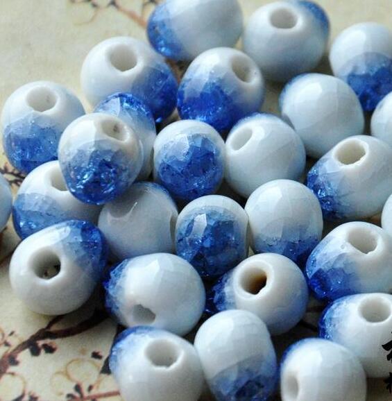 free shipping 50 pcs 10mm , hole size about 2mm Porcelain Beads,mixed color,ceramic DIY loose beads jewelry finding