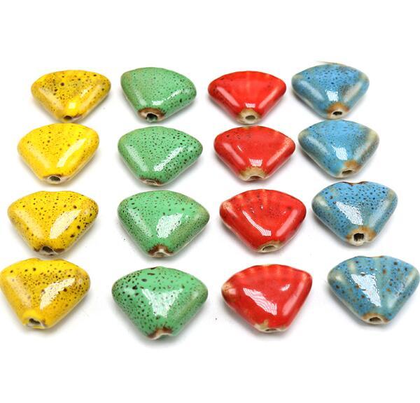 30 pcs 20*15mm, hole size about 2mm Porcelain Beads,mixed color,ceramic DIY loose beads jewelry finding