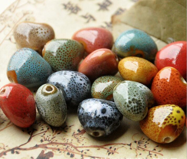 50 pcs 15mm , hole size about 2mm Porcelain Beads,mixed color,ceramic DIY loose beads jewelry finding