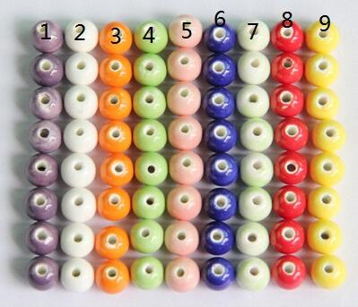 8mm Porcelain Beads, solid color,DIY accessories ceramic loose beads,round shape,sold per bag of 100 pcs