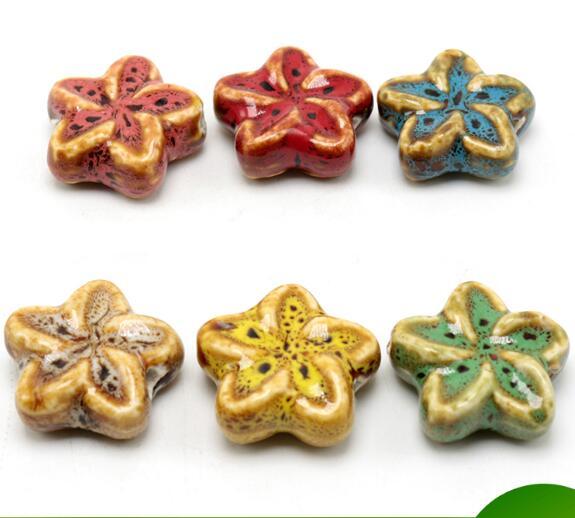 20 pcs 30mm*30mm, hole size about 3mm Porcelain Beads,mixed color,ceramic DIY loose beads jewelry finding