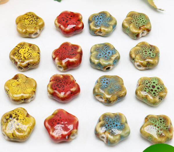 30 pcs 15mm, hole size about 2mm Porcelain Beads,mixed color,ceramic DIY loose beads jewelry finding free shipping