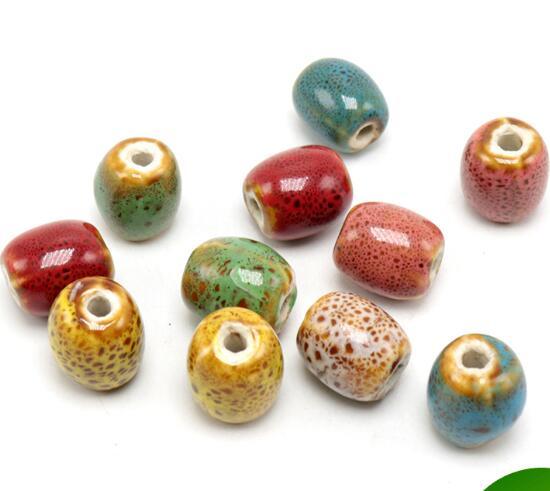 30 pcs 14mm*12mm, hole size about 3mm Porcelain Beads,mixed color,ceramic DIY loose beads jewelry finding