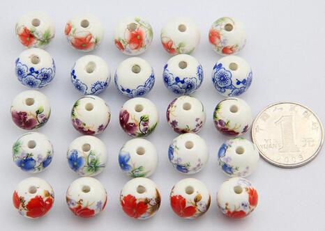 14mm Porcelain Beads,DIY accessories ceramic loose beads,round shape,sold per bag of 100 pcs