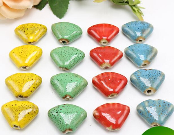 30 pcs 20*15mm, hole size about 2mm Porcelain Beads,mixed color,ceramic DIY loose beads jewelry finding