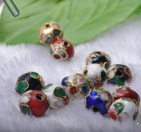 Wholesale - 100pcs 8mm color mixing Cloisonne Beads beads beads DIY jewelry accessories