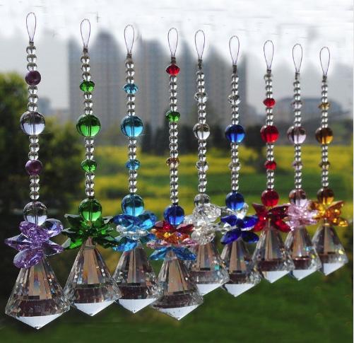 1PC 30mm 40mm Hanging Chakra Crystal Handmade Angel Crystal Ball Suncatcher Pendant Window Ornament Chandelier replacement wedding decorate