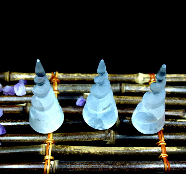 Dropshipping Free shipping 3.9'' Natural White Selenite Spiral Tower Healing Reiki Mediation Mineral Crystal Specimen