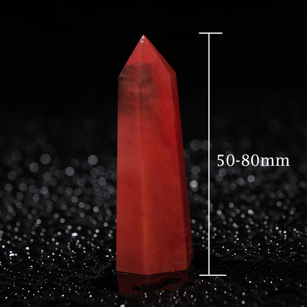 5PCs Natural Rare Red Quartz Crystal Single Terminated Wand Point Healing 50-80mm Mineral Specimens Collectibles Home Decor