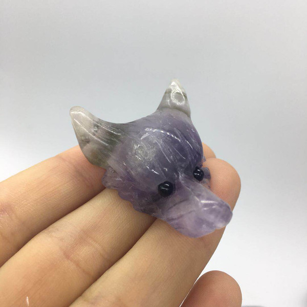 Natural mineral crystal jewelryoriginality Jewelry mineral crystal Loose Beads skull Fox head Furnishings pendant Simple ornaments