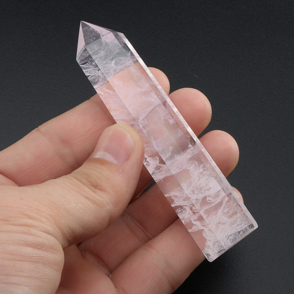 5pcs Overvalue Natural Rock Pink Rose Quartz Crystal Stone Point Healing 80-110MM for Home Decor Holiday Gift Ornament Crafts
