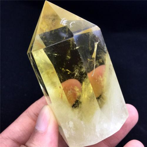 Dropping Freeshipping 3pcs 62 g natural citrine healing quartz crystal polished wand point natural yellow crystal point