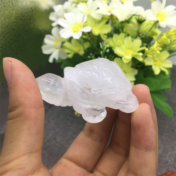 1pcs Lovely Natural gemstone crystal tortoise clear quartz green aventurine handmade carved crystal animal for sale