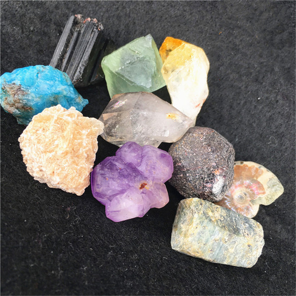 10 Healing Crystals Mineral Specimen Set, Raw Mineral Crystal Quartz Specimens Rock and Mineral Geology Education Collection