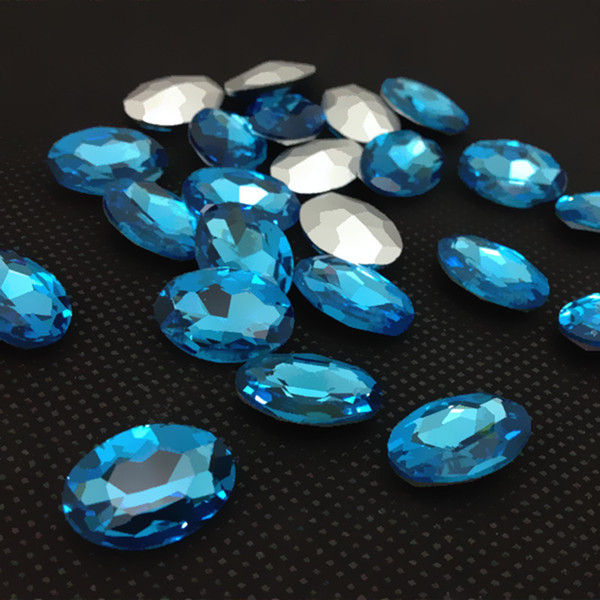 Gold Champagne,Aquamarine More Colors For Choice,10x14mm 225pcs/lot/color Oval Crystal Glass Gems Pointback Strass Rhinestone