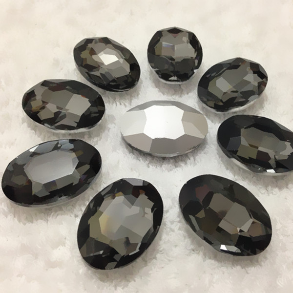 New Arrival Multicolor 10 colors U Choose,13x18mm 128pcs/lot/color Oval Shaped High Quality Crystal Pointback Rhinestones Using Clothing