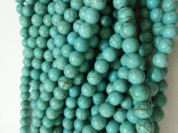 wholesale 8mm link blue Turkey Turquoise Gems Round Loose Bead total 500pcs