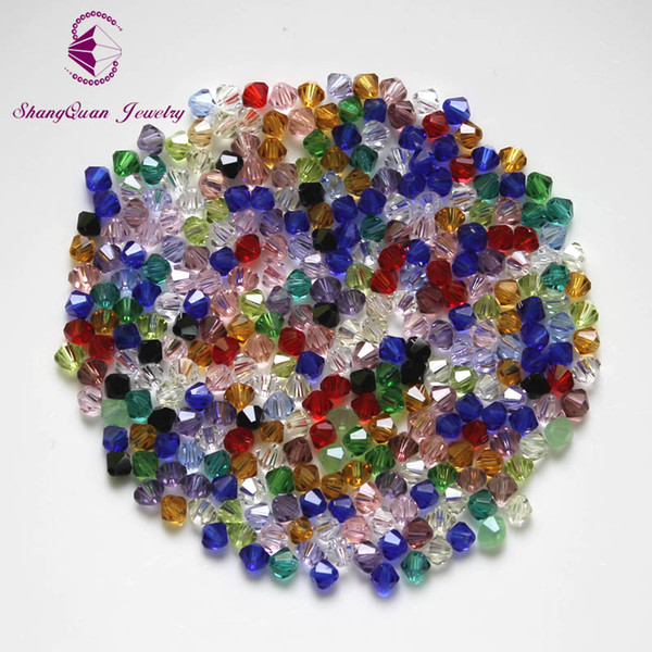 Bicone Beads Crystal 3000PCS/LOT 4mm Czech Loose Crystal Beads/ Faceted Glass Beads for DIY Jewelry Earrings Bracelets