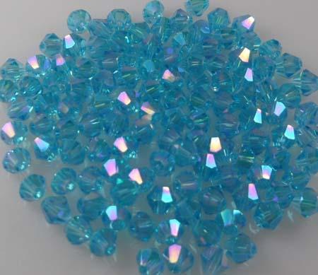 1000pcs hot sell 4mm AB Sky blue 5301# Crystals Bicone Beads A22