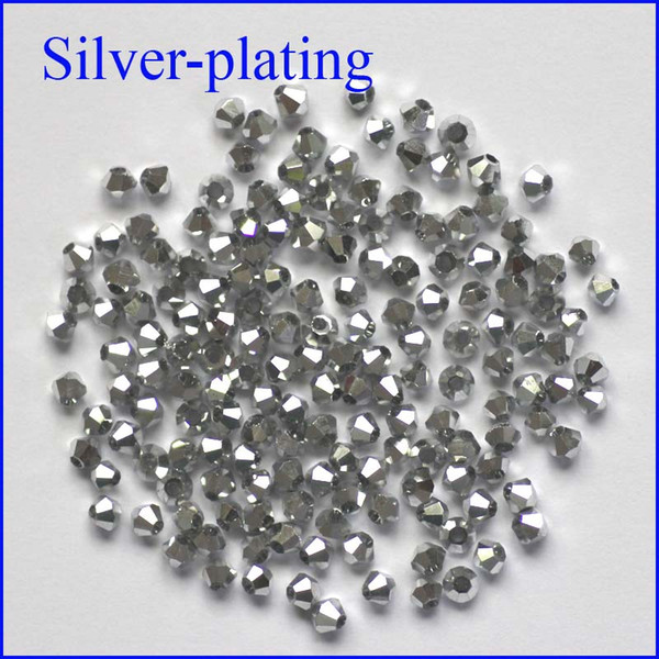 wholesale small Silver color 1000pcs 3mm Bicone beads 5301 Austria Crystal Beads Loose Beads Jewelry Making free shipping Bicone AE3