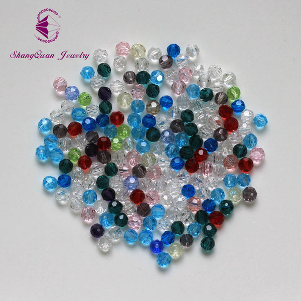 Mix blue color 4mm Football Bead 2000PCS/LOT 2017 Crystal Glass Beads Jewelry Beads European Charms Fit Diy Bracelet Women