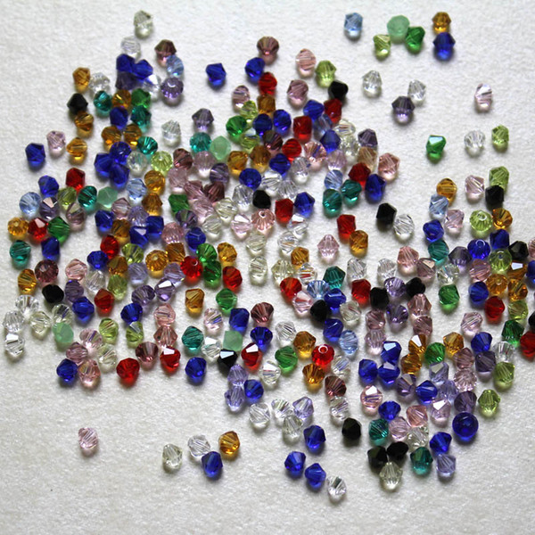 Czech Seed Bicone Bead (2000/LOT) 4mm Colorful Crystal Bicone Beads 5301 Multi Color DIY Jewelry Glass Crystal Beads Spacer