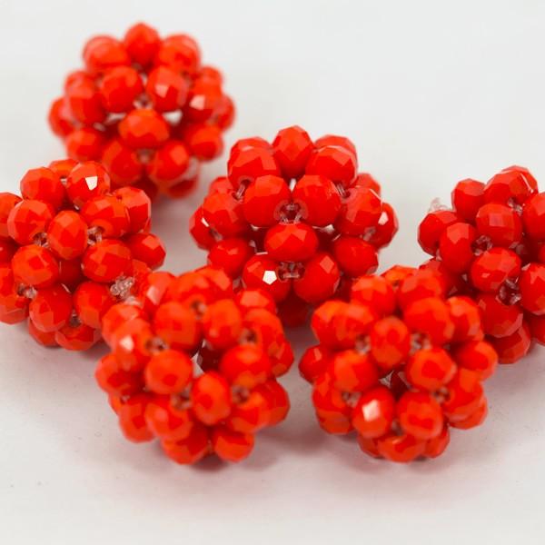 2019 new design DIY necklace set coral red Glass Crystal Beads fit Ball Jewelry Design Wedding Beads Jewelry Making Accessory Wholesale