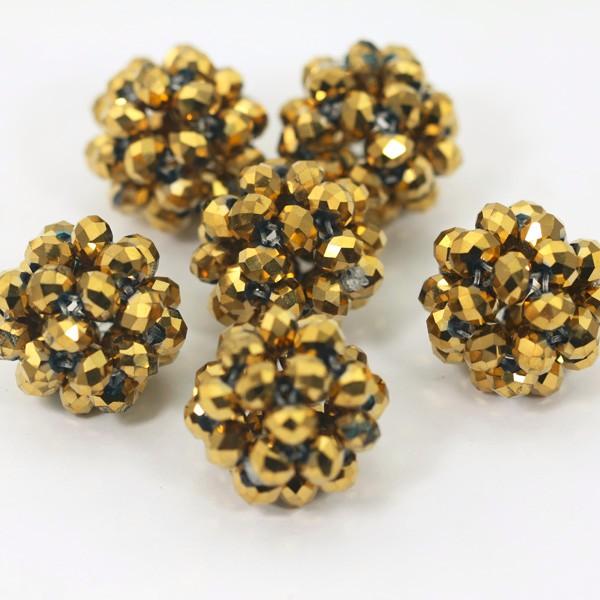 2019 luxury gold DIY bracelet set Crystal Beaded Balls Wholesale 30pcs/lot African Beads Jewelry Accessories Factory Price