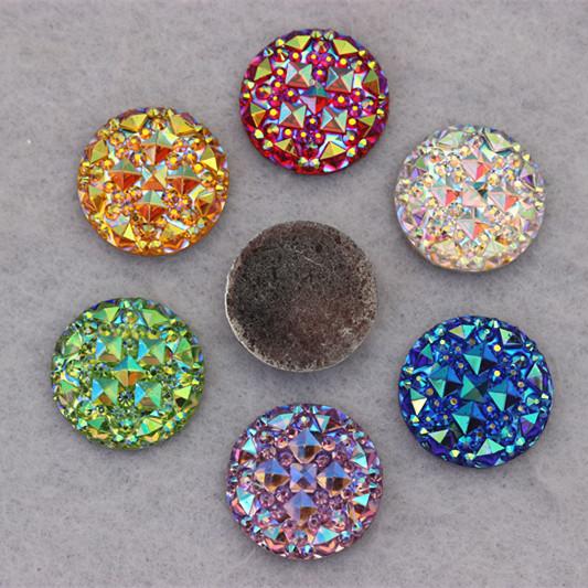 100pcs 18mm Round Acrylic Rhinestones Acrylic crystal Flat Back Rhinestones Jewelry accessories ZZ34