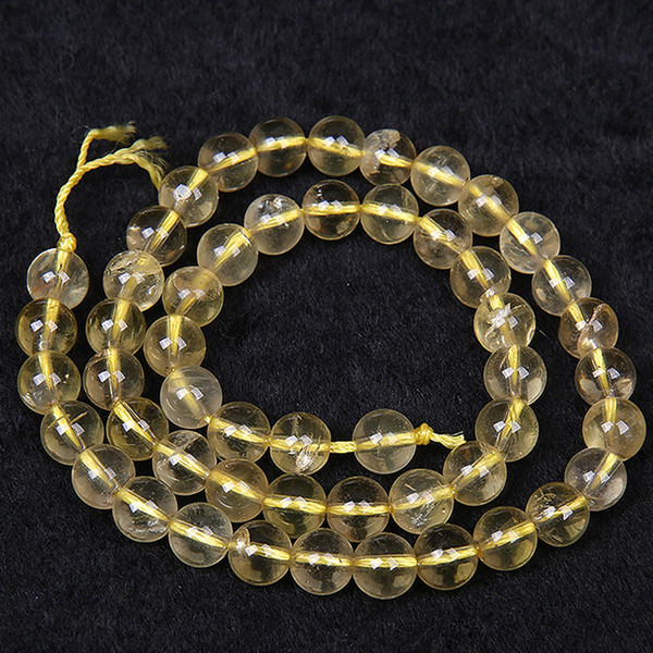 Natural Citrines Beads 6/8/10mm Round Yellow Crystal Quartz Stone Loose Beads For DIY Jewelry Bracelet Findings Craft Making