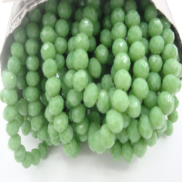 145Beads/4MM 98Beads/6MM 70Beads/8MM Apple Green Rondelle Faceted Ceramic Glass Crystal Beads For DIY Charms Jewelry Making