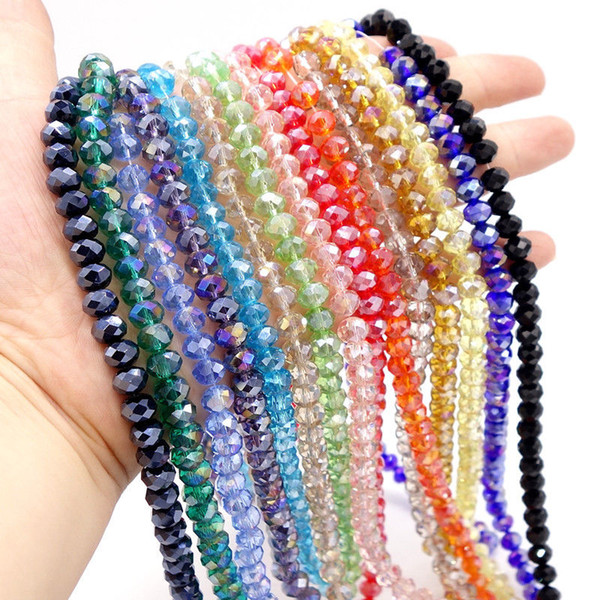 AB Multicolour abacus crystal glass loose beads faceted NEcklace bracelet colors jewelry making