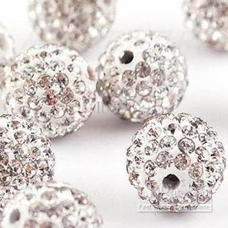 Cheap! free shipping 150pcs/lot white 10mm Micro Pave CZ Disco Ball Crystal Bead.Best bead for Bracelet .