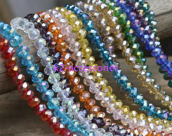 AB Multicolour abacus crystal glass loose beads faceted colors jewelry making