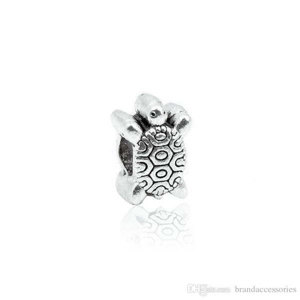 Ocean Animals Silver Metal Loose Beads Alloy Tortoise Carving Charms Fit Pandora Bracelets Pendant DIY Handmade Jewelry Accessories HJ179