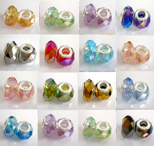 100pcs/Lot mixed Plated AB Faceted Crystal Beads for Jewelry Making Loose Lampwork Charms DIY Beads for Bracelet Wholesale in Bulk Low Price