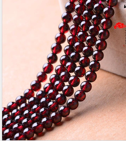 3A 4A 5A 6A Garnet Beads Round Pure Natural Crystal Semi-finished Beaded Bracelets DIY jewelry accessories