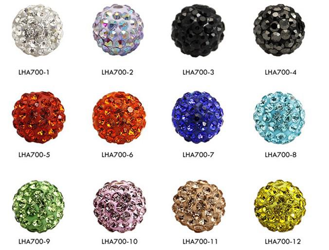 100pc 10mm Crystal Disco Ball Pave CZ Crystal beads 65pcs Crystals fit for Bangles Bracelet YZ1