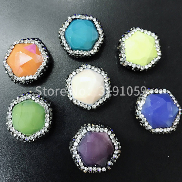 Hexagonal crystal multicolor beads in the style of a vintage style handmade clothing accessories