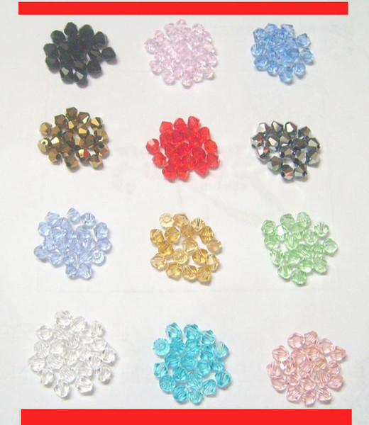 1000pcs/lot Faceted Crystal beads Bicone Mix Color For DIY Craft Fashion Jewelry Gfit Free shipping CS1