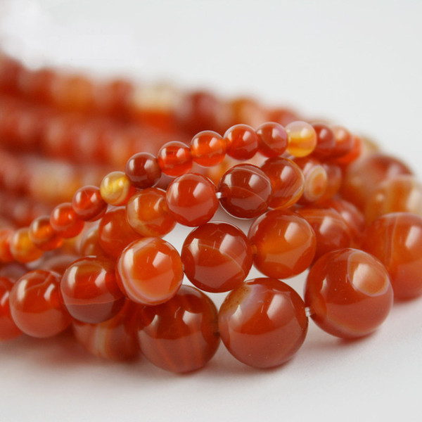 Red Agate Beads Round Carnelian Selectable 4 6 8 10 mm Natural Stone Beads For Jewelry Making Diy Bracelet Necklace