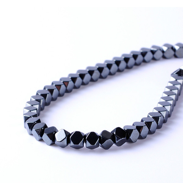 8mm Top quality 2/3/4mm Natural stone bright polyhedron shape loose hematite beads for DIY jewelry necklace bracelet making