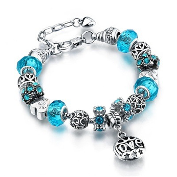 Gorgeous Bracelets with Charm Beads for Pandora Pendant Bracelets Different Color Bead Decoration for Men and Women European Style Jewelry