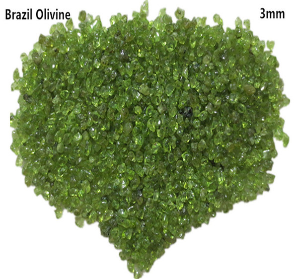 200g 3mm Natural Polished Green Peridot Olivine Stone Quartz Chips Gravels Aquarium Fish Tank Garden C24