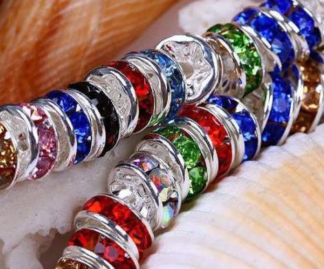 8mm 10mm 200 pcs/lot mixed random color hot best Crystal Rondelle Spacer Beads, Gold Plated Jewelry Rondelle Spacer Loose Bead fit bracelet