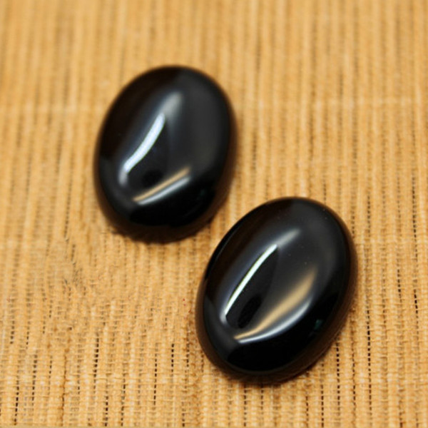 Black onyx Agate Oval flatback gemstone CAB cabochon Loose beads for jewelry making Semi Precious Gemstones-Gemstone Grade A Size 18*25mm