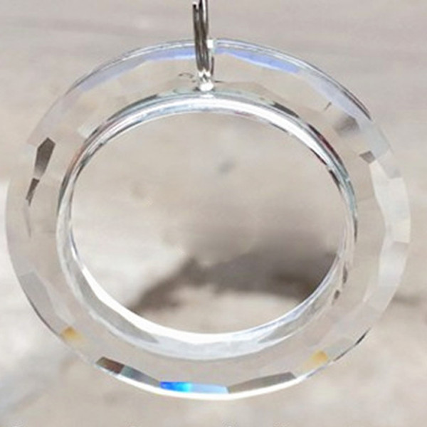 New Creative 50mm Clear Hanging Artificial Crystals Ring Lamp Prisms Parts Drops Pendants Wedding Party Decoration