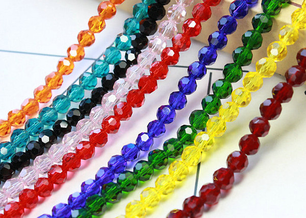 HOT SALE 500PCS/LOT MIX FACETED BALL CRYSTAL GLASS BEADS 4MM #5000 6MM SPACER BEADS FOR JEWELRY MAKING