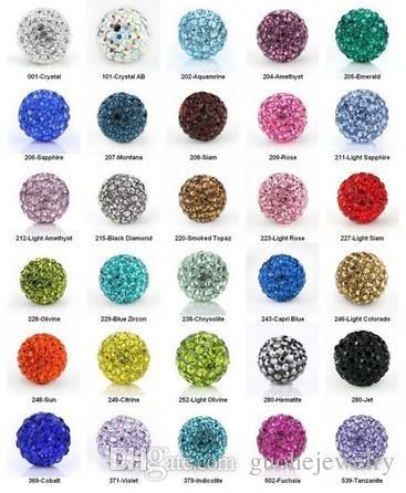 Cheap! free shipping 200pcs/lot pave beads 10mm Mixed Color disco ball beads crystal pave beads