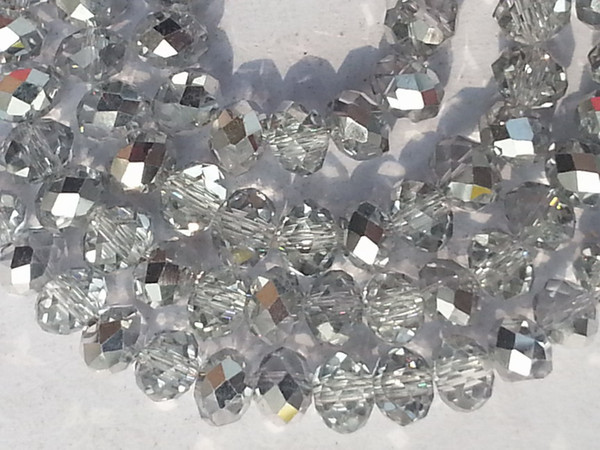 pretty 1000PCS wholesale 4x6mm Silver AB Swarovski Crystal Gemstone Loose white Beads bead